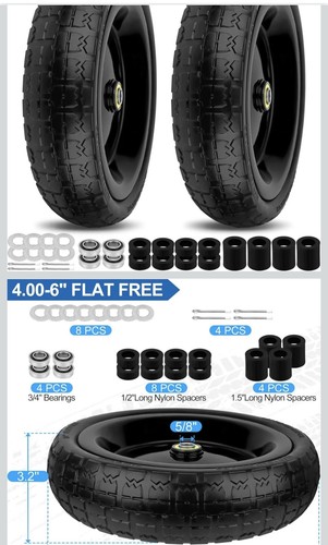 Inch flat free wheels - inch, tires