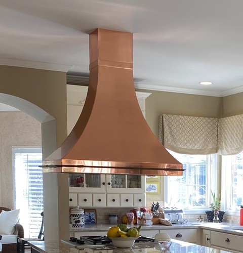 Copper island range - , hood-