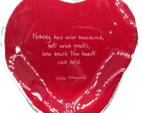 Heart shaped ruby red - ruby, glass