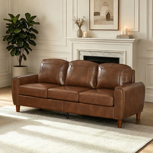 Seater sofa faux leather - sofa,