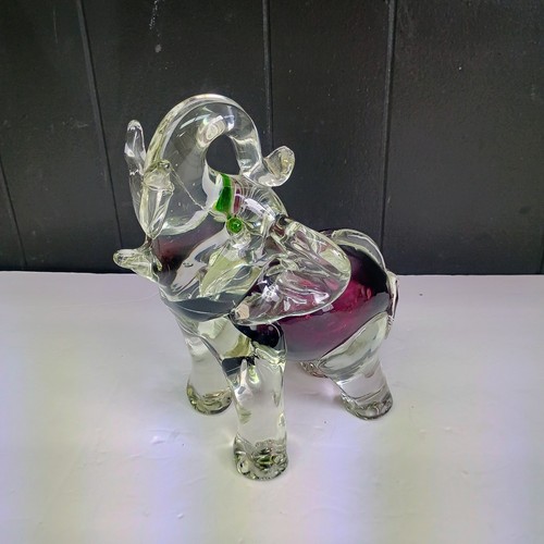 Vintage glass elephant big - vintage,