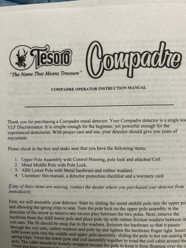 Tesoro compadre metal detector - compadre,
