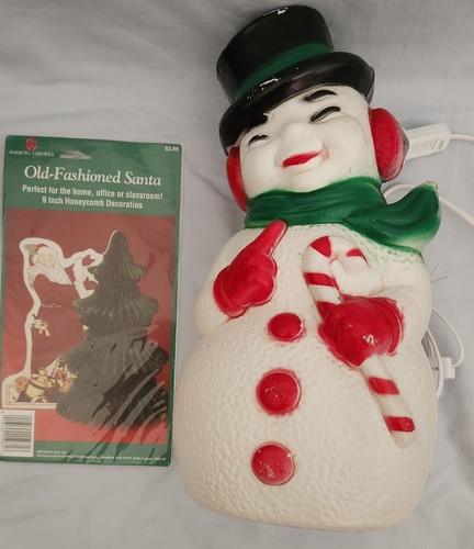 Vtg snowman blow mold - vtg,