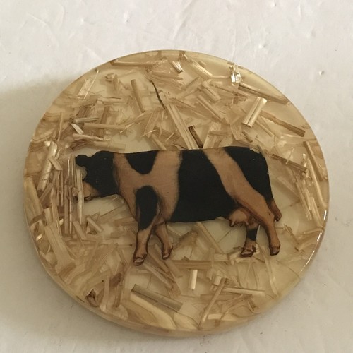 Vtg acrylic lucite - acrylic, cow