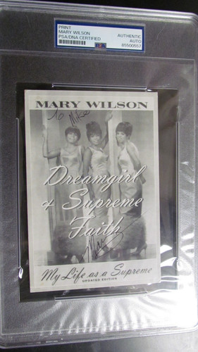 Mary wilson signed photo psa - signed,