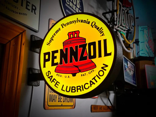 Pennzoil double sided led sign - pennzoil,
