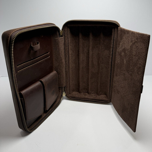 Leather cigar humidor - leather, case