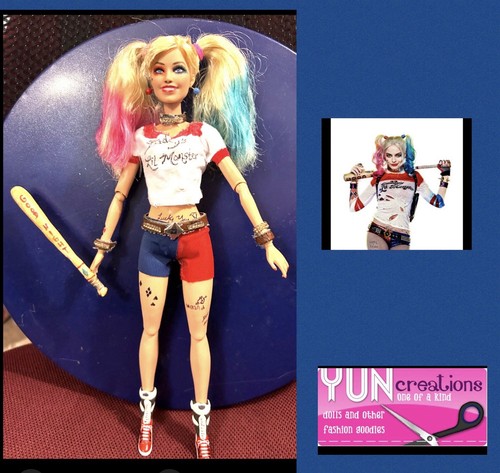 Harley quinn barbie doll ooak - quinn,