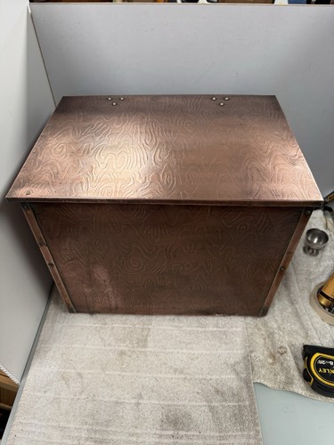 Vintage copper coal box - coal,