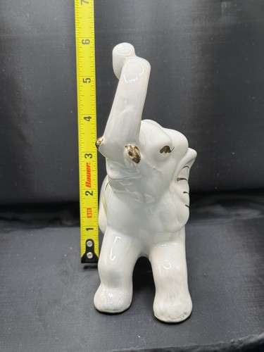 White ceramic elephant - white,