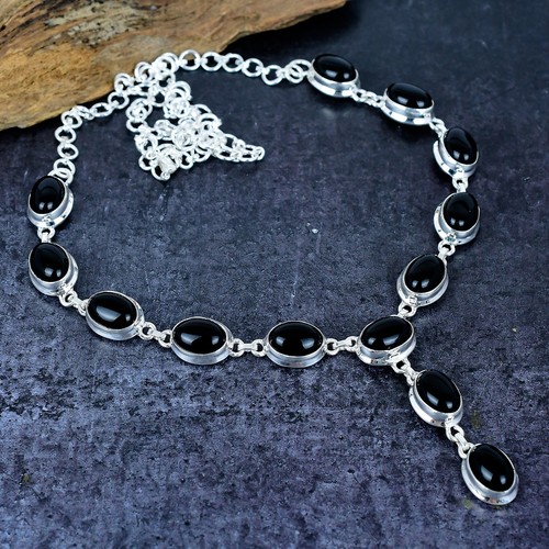 Black onyx gemstone - black,