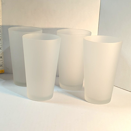 Set frosted white glass - 4,