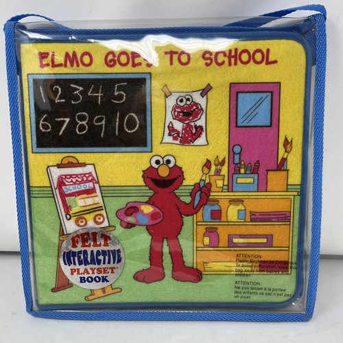 Vtg elmo goes school felt - elmo,