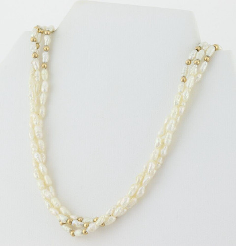 14k yellow gold rice - 14k, pearl