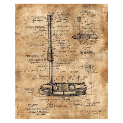 Golf putter patent - golf, vintage