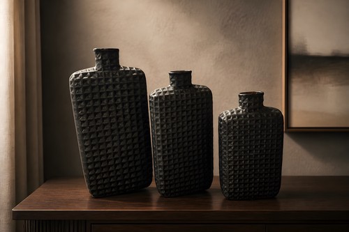 Set three faceted ceramic - a,