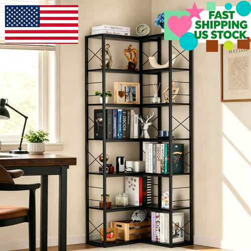 Tall corner bookshelf - corner, tier