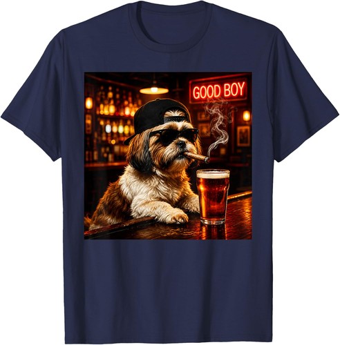 Silly shih tzu - drinking, beer
