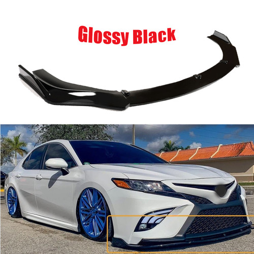 Glossy black front bumper lip - bumper,