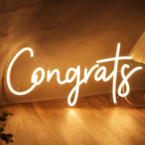 Congrats neon light sign for - congrats,