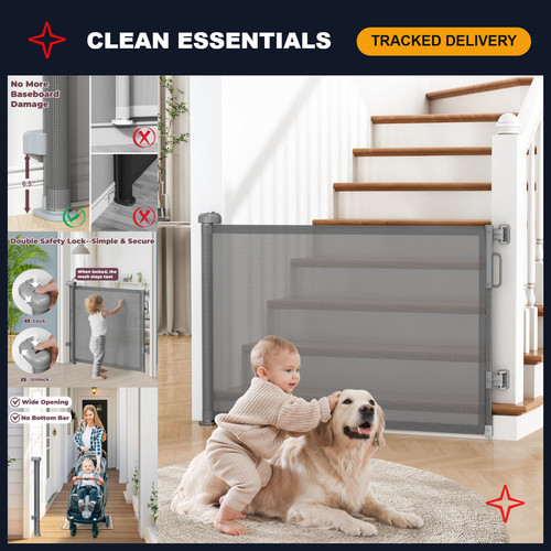 Retractable baby gate for - retractable,
