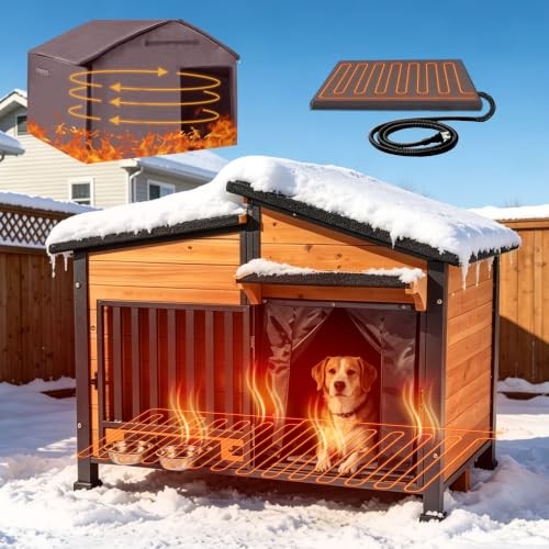 Heated dog house outdoor with - heated,