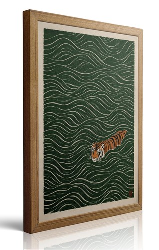 Framed japanese tiger wall - framed,