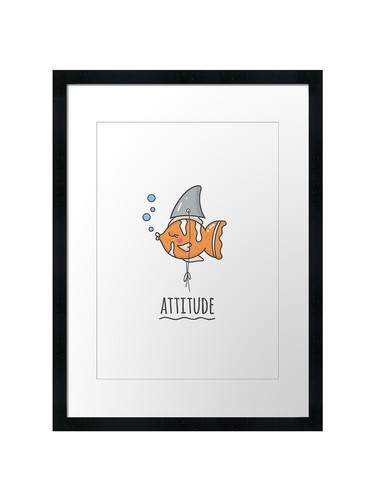 Cute cartoon fish attitude - cute,