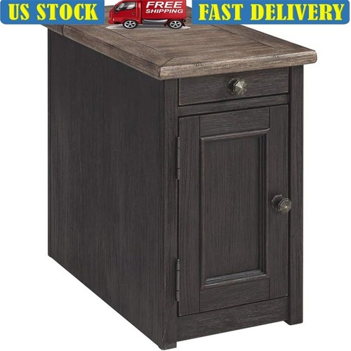 Farmhouse end table storage - end, w/