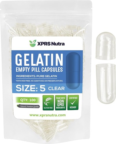 Size clear empty gelatin - size, 5