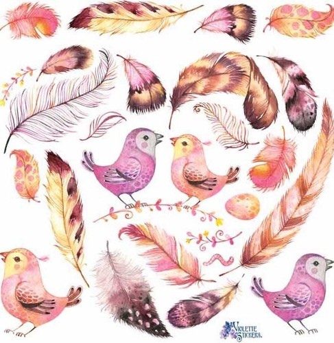Violette stickers birds - stickers,