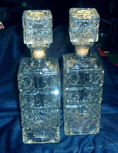 Pair vintage clear liquor - vintage,