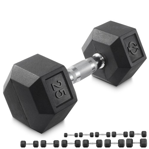 Rubber coated hex dumbbell - coated,