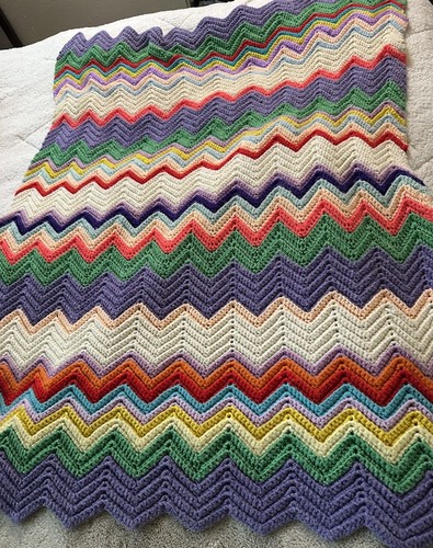 Vintage afghan multicolored - vintage,