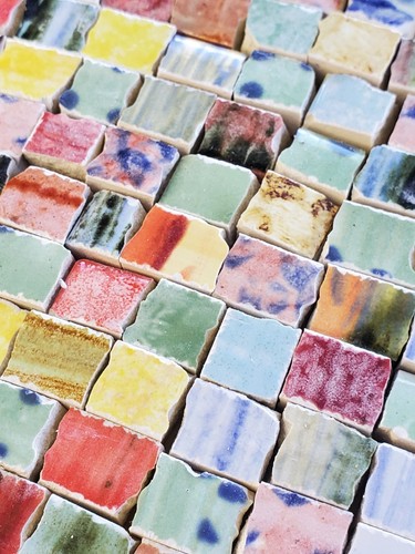 Colorful glazed mosaic tile - colorful,