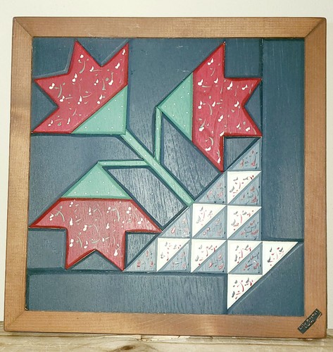 Vintage wood block lily - vintage,