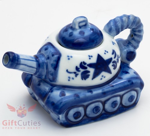 Porcelain gzhel teapot - teapot, russian