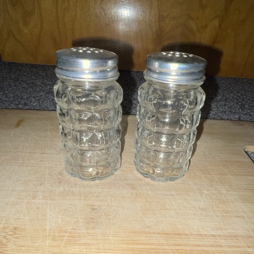 Clear glass salt - clear, pepper