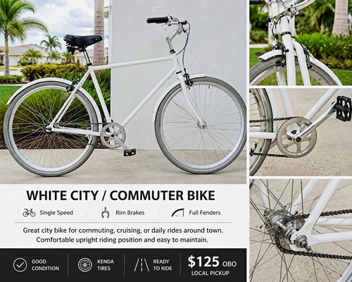 City commuter bike 26in - city/commuter, large