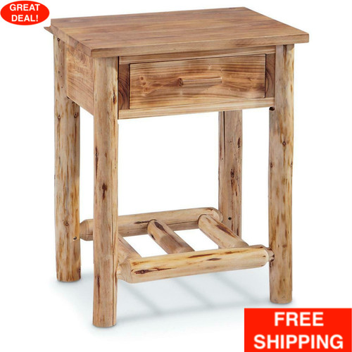 Wood farmhouse end table - wood,