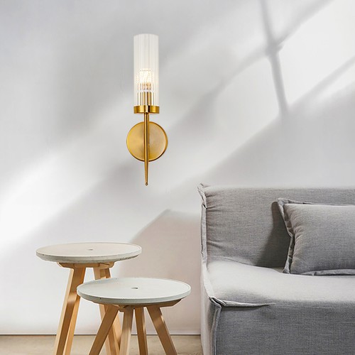 Gold wall light glass sconce - gold,