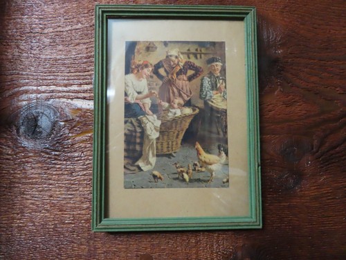 Vintage art with green wooden - art,