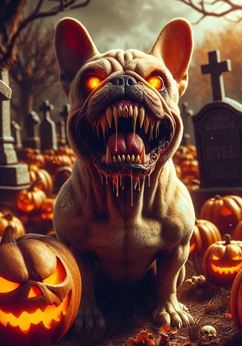 French bulldog cream halloween - bulldog,