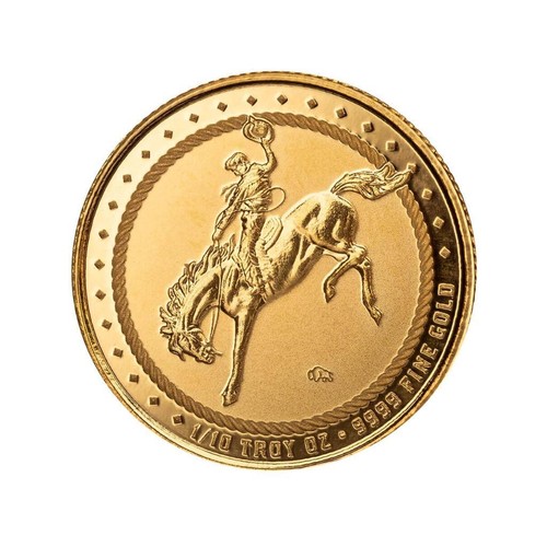 Gold cowboy round w - 1/10,