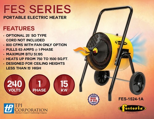 Fostoria fes 1524 15kw 240v - fes-1524-1a,