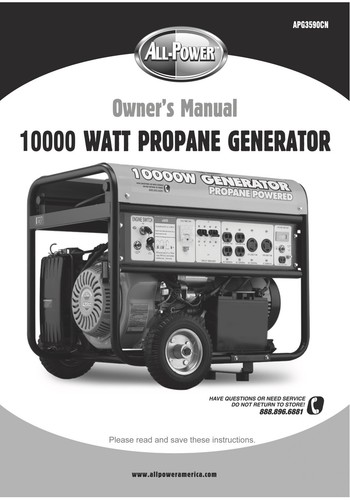 Owners manual all power - manual, all-power