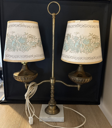 Vintage brass double - vintage, lamp