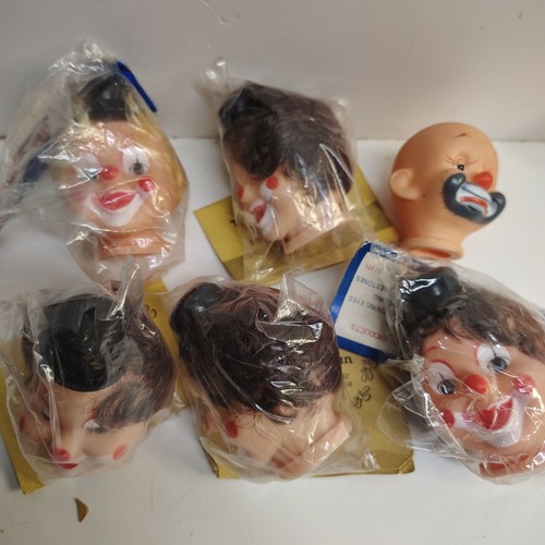 Vintage clown doll heads - doll, 6pc