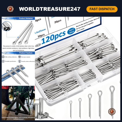 120pcs stainless steel - steel, cotter