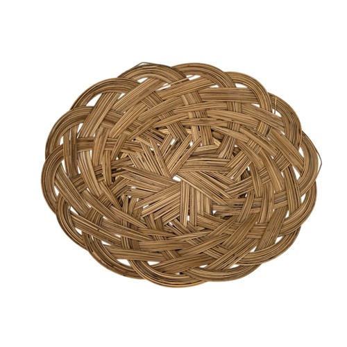 Vintage woven rattan shallow - woven,